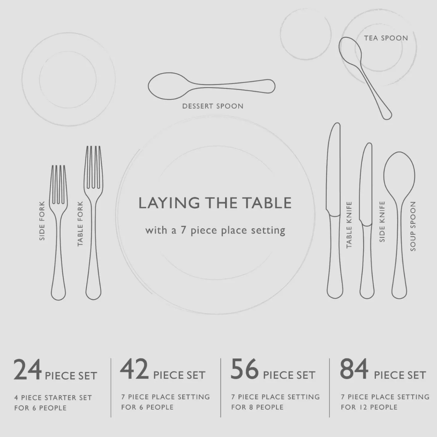 Robert Welch Ashbury Bright Stainless Steel Cutlery Set - 42 Piece