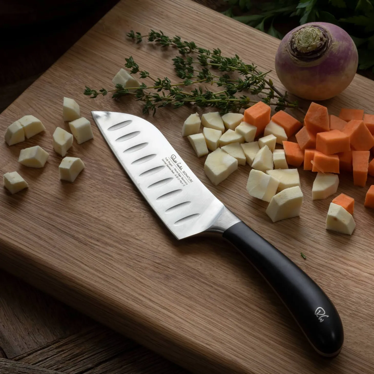 Robert Welch Signature Fluted Santoku Knife - 14cm