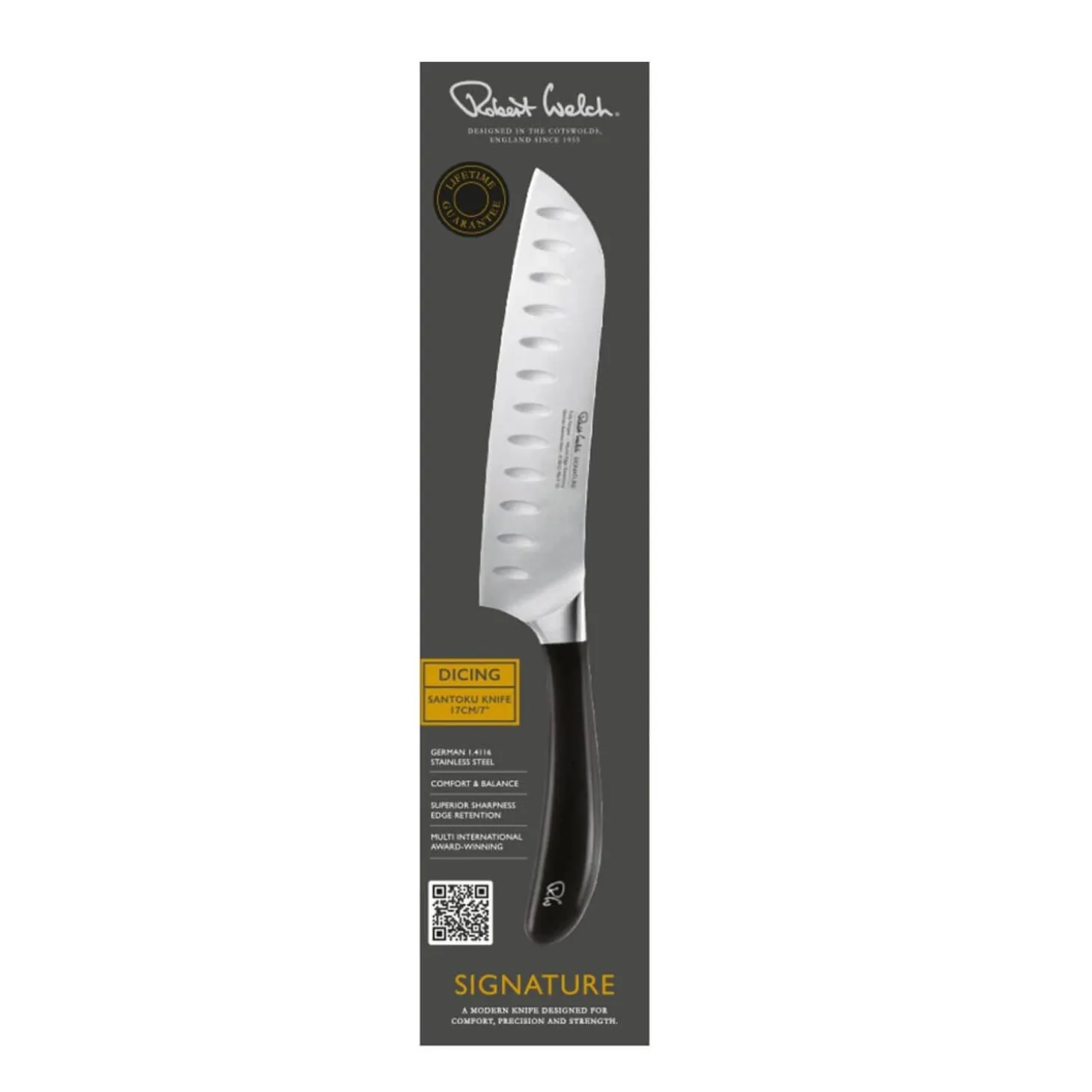 Robert Welch Signature Fluted Santoku Knife - 17cm