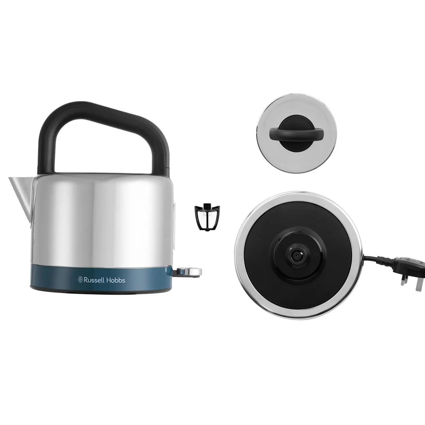 Russell Hobbs Distinctions 1.5 Litre Stainless Steel Kettle - Ocean Blue