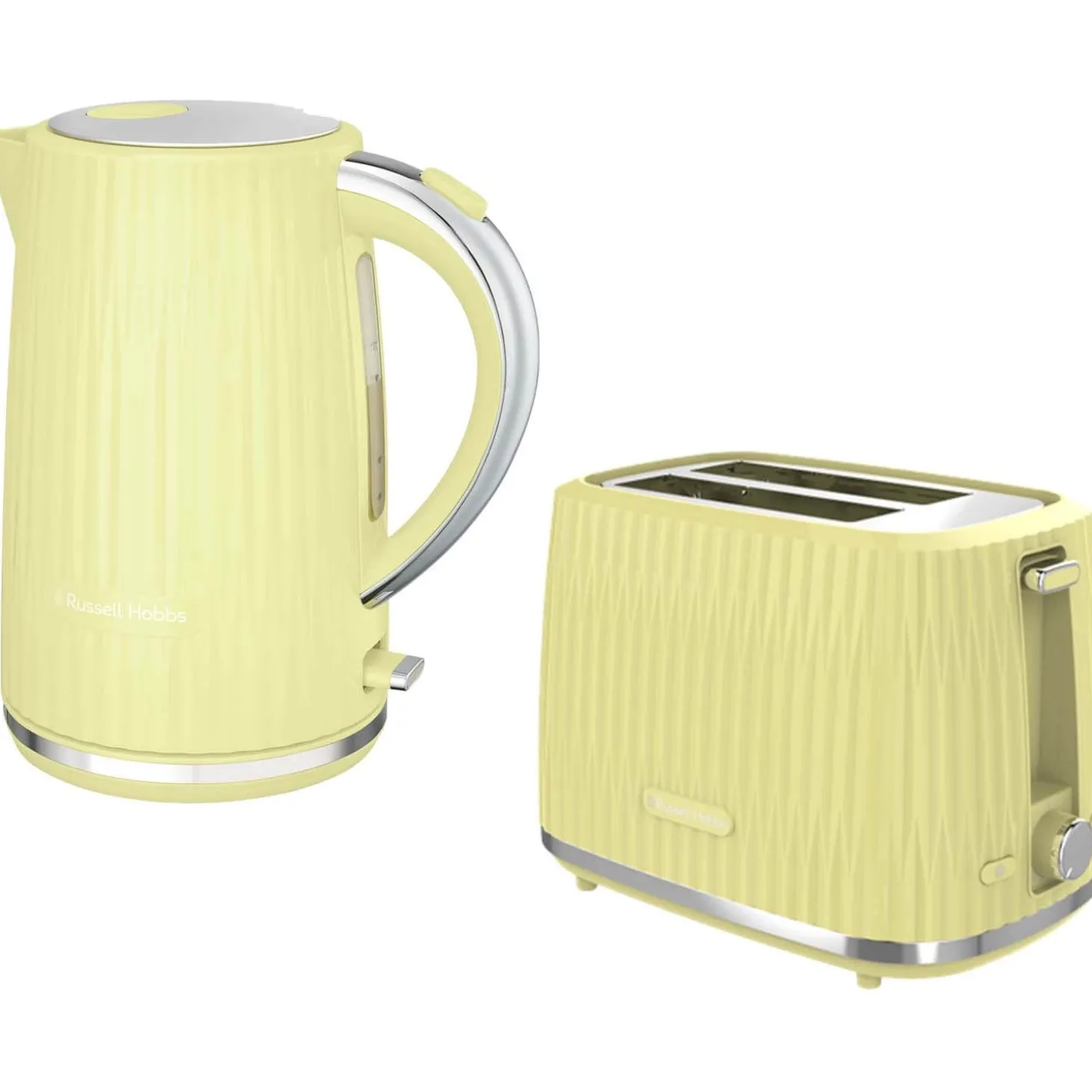 Russell Hobbs Eden 1.7 Litre Kettle & 2-Slice Toaster Set - Lemon