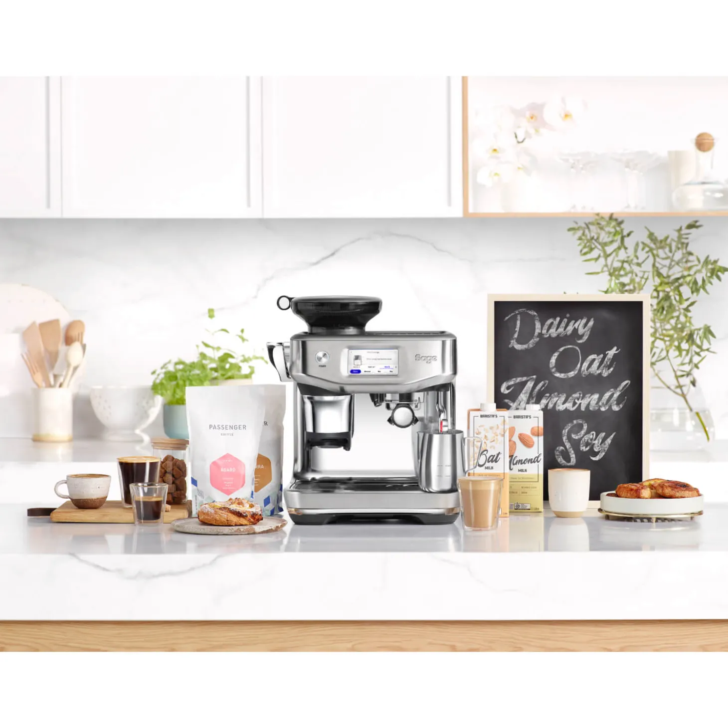 Sage Appliances SES881BSS Barista Touch Impress Bean-to-Cup Espresso Coffee Machine - Brushed Steel