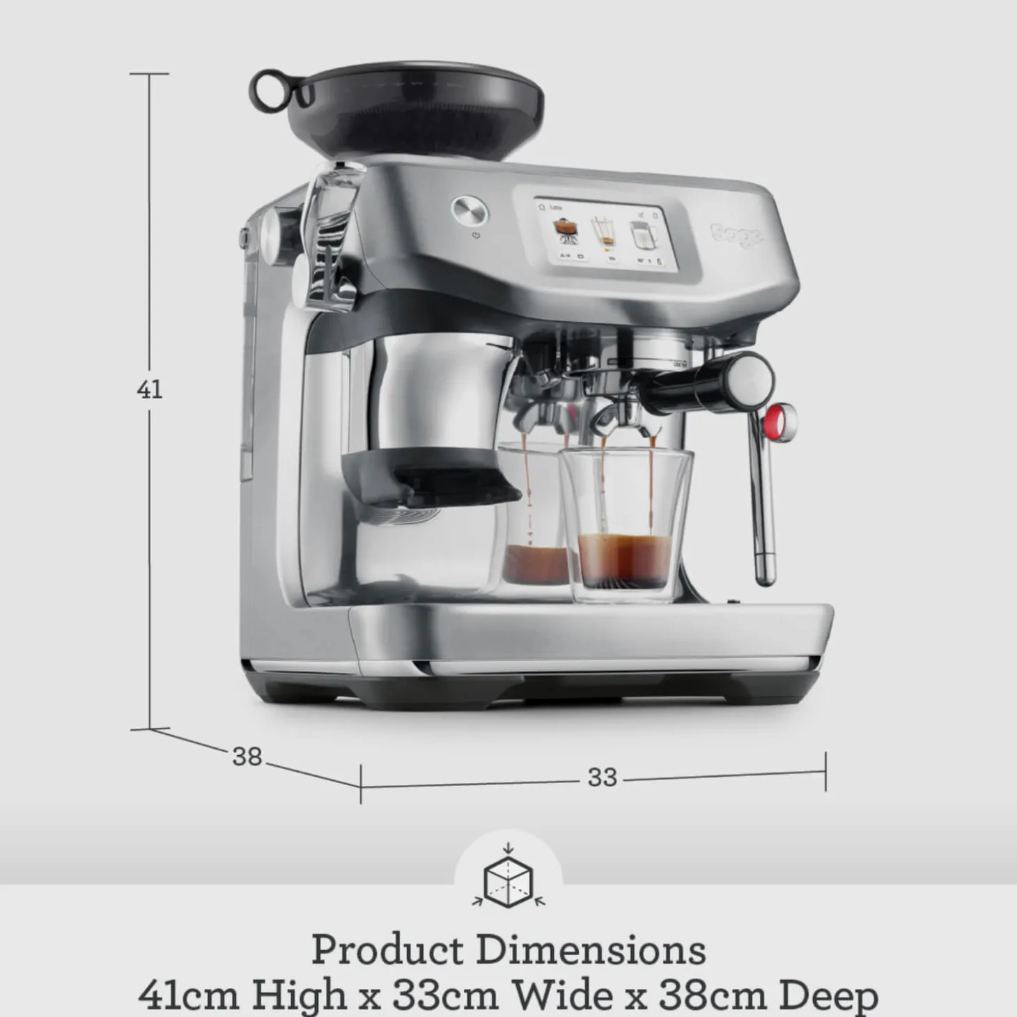 Sage Appliances SES881BSS Barista Touch Impress Bean-to-Cup Espresso Coffee Machine - Brushed Steel