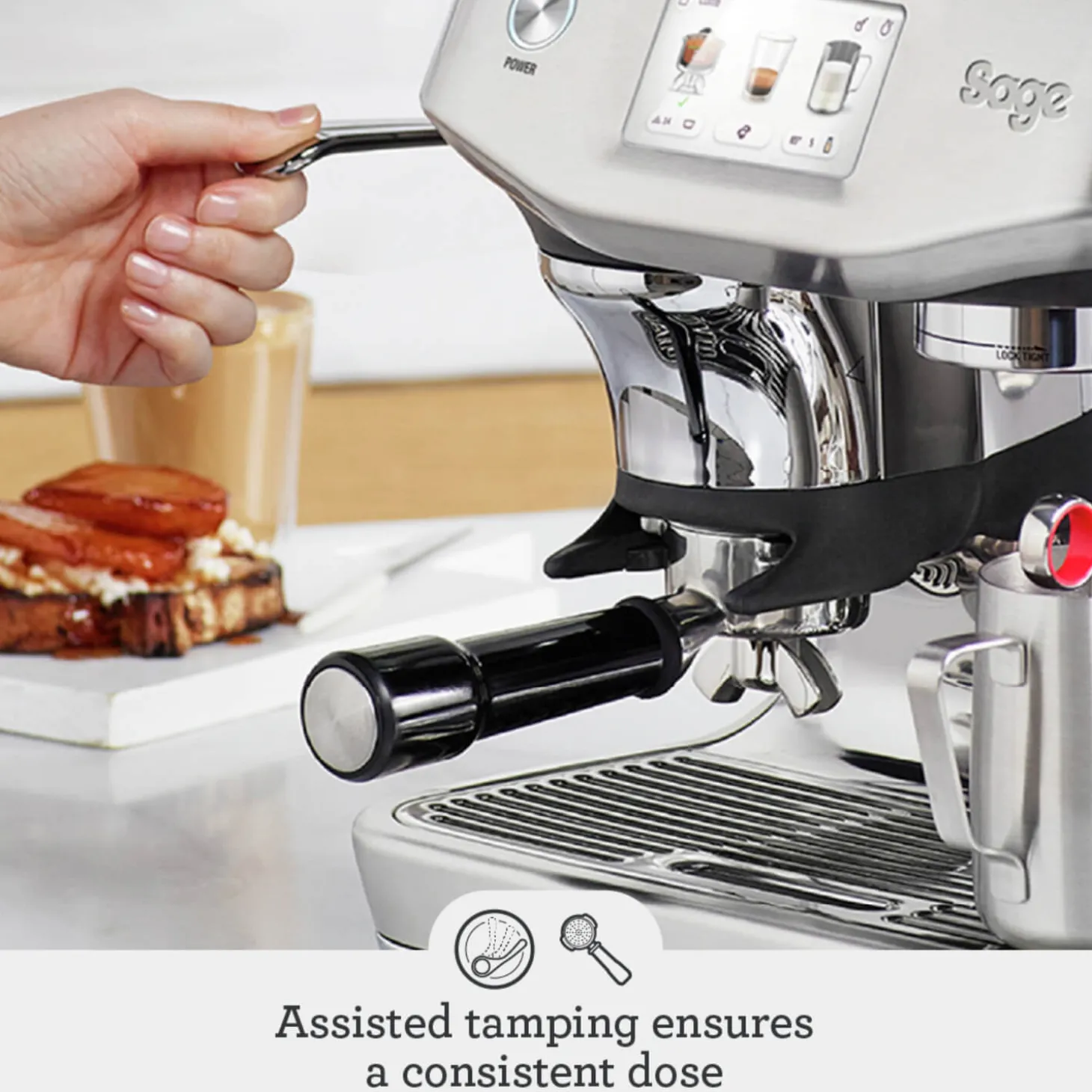 Sage Appliances SES881BSS Barista Touch Impress Bean-to-Cup Espresso Coffee Machine - Brushed Steel