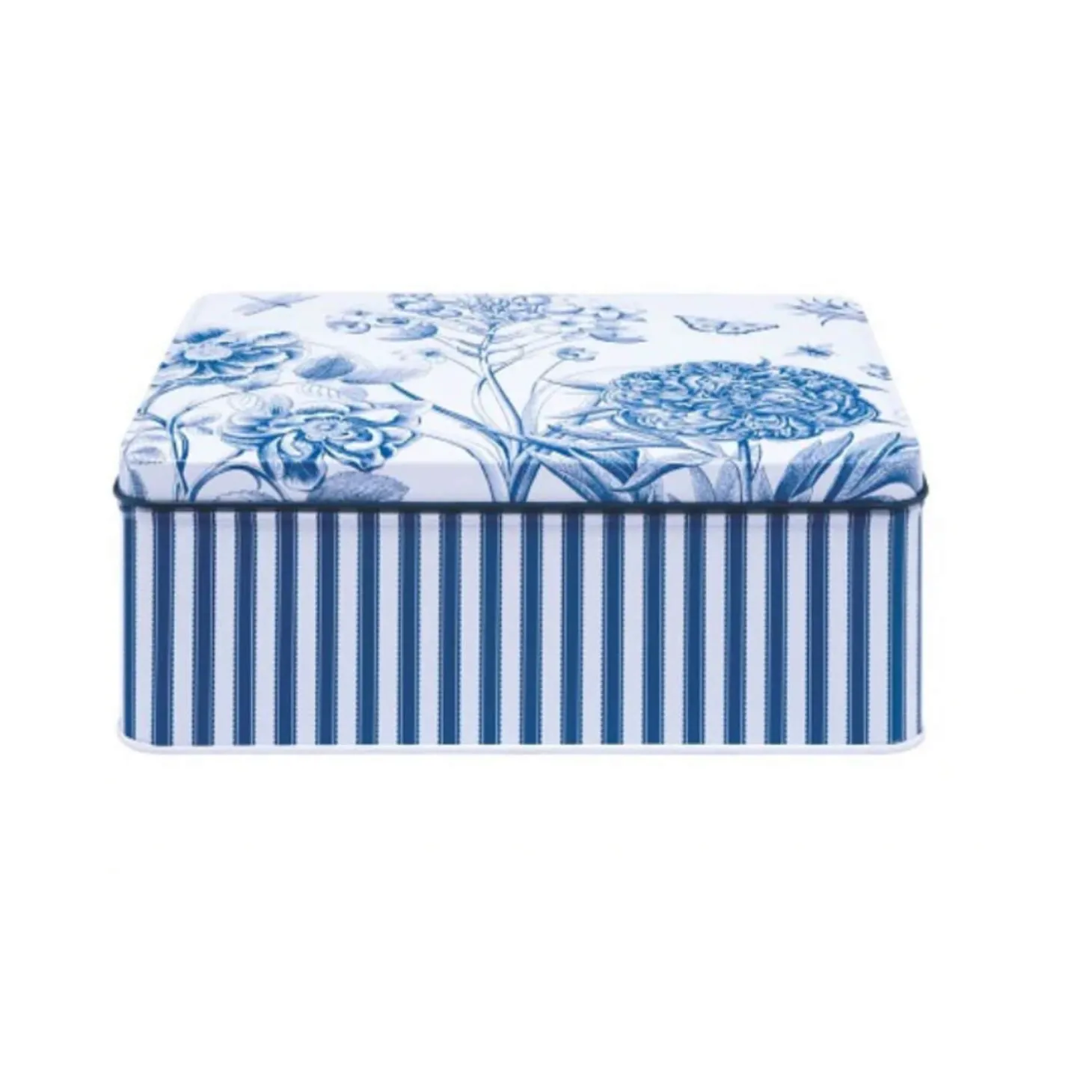Sanderson Deep Rectangular Tin - Etchings & Roses