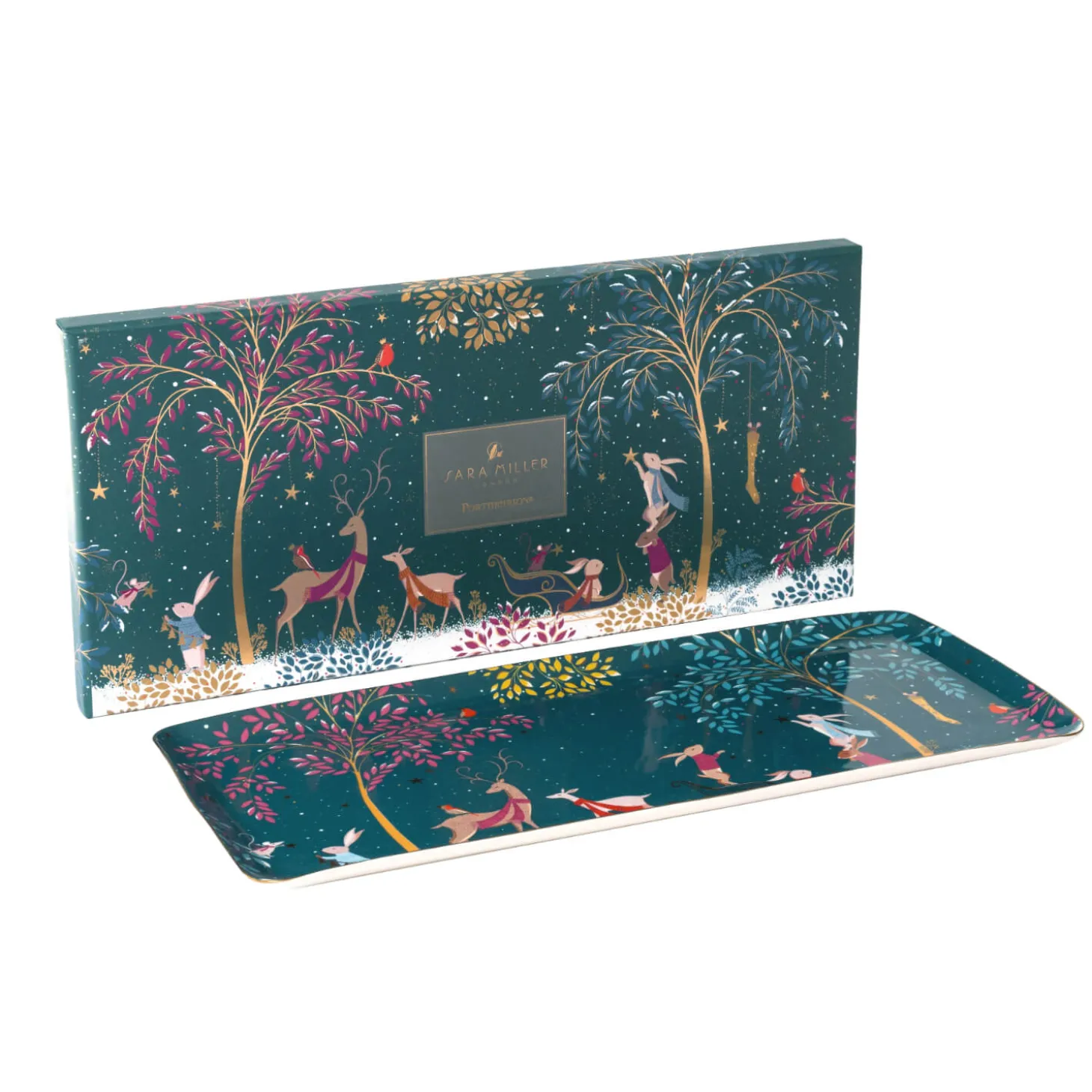 Sara Miller London Woodland Tales Sandwich Tray - Deer & Robin