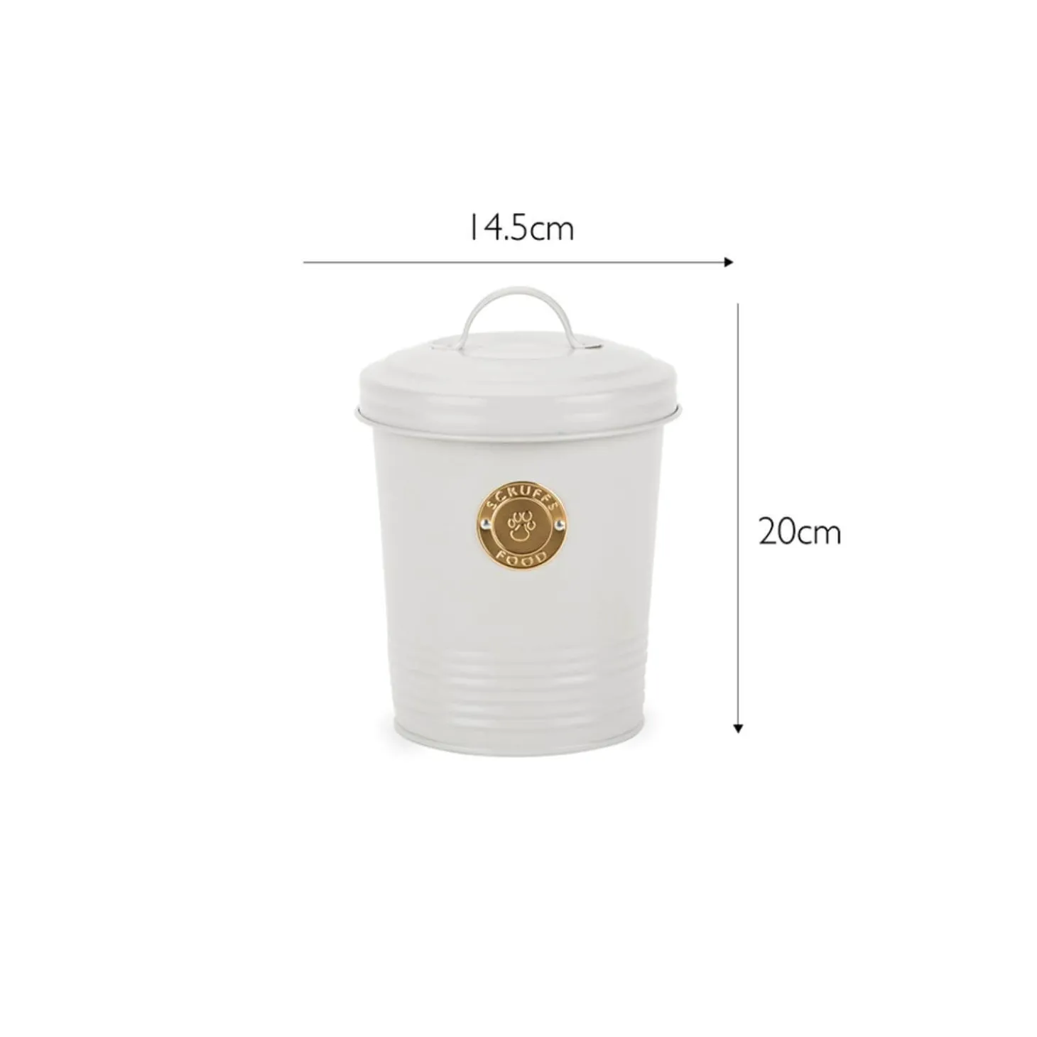 Scruffs 2 Litre Steel Pet Food Storage Cantina with Lid - Light Grey
