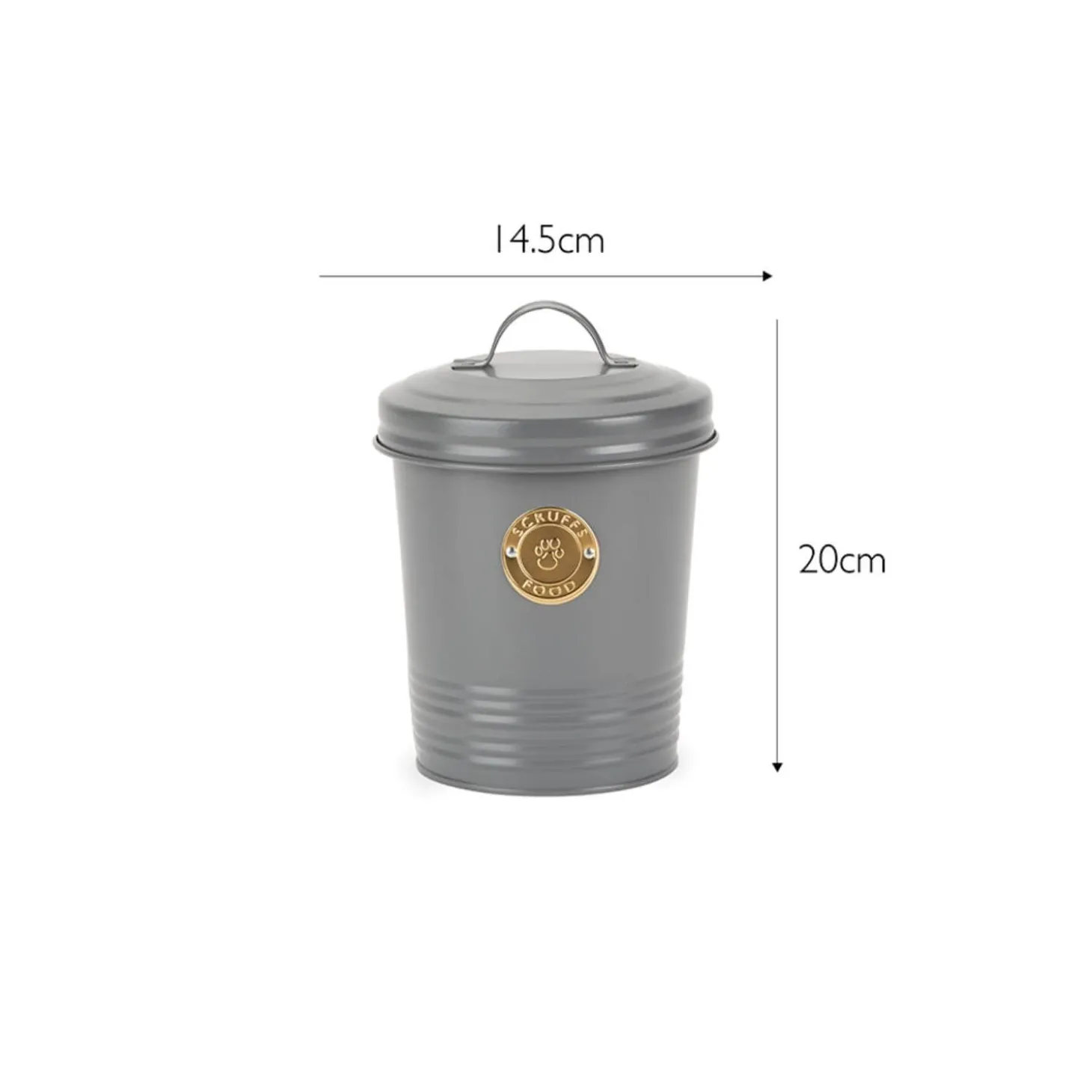 Scruffs 2Ltr Steel Pet Storage Cantina with Lid - Grey