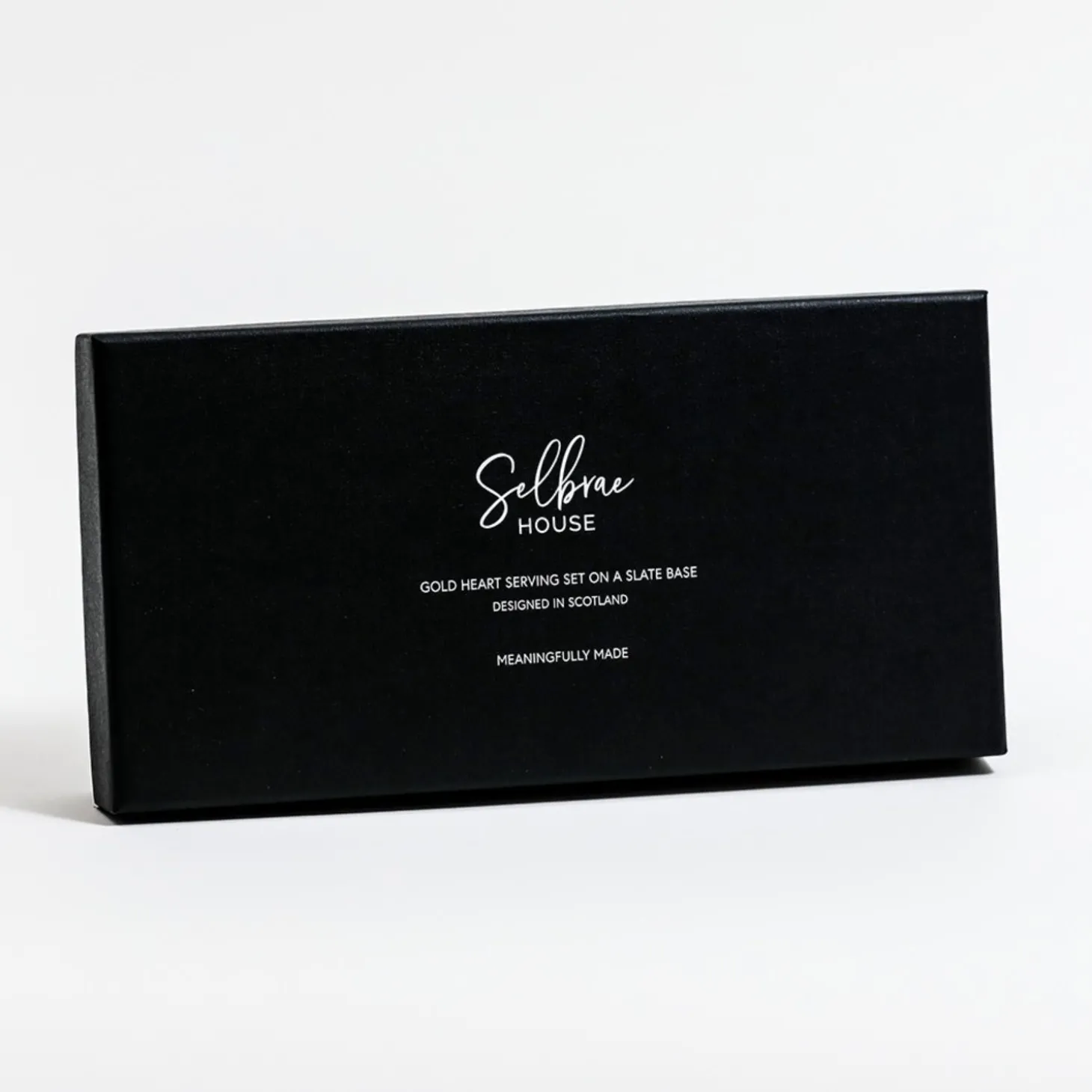 Selbrae House Gold Heart Serving Dish Set on a Slate Board