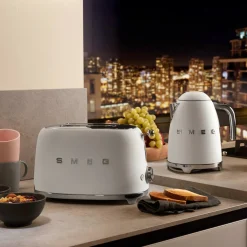 Smeg Jug Kettle & 2 Slice Toaster Set - Matte White