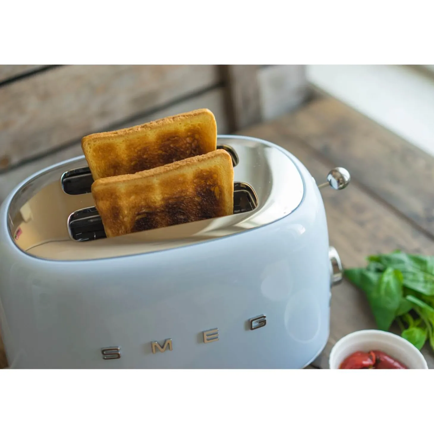 Smeg Jug Kettle & 2 Slice Toaster Set - Pastel Blue