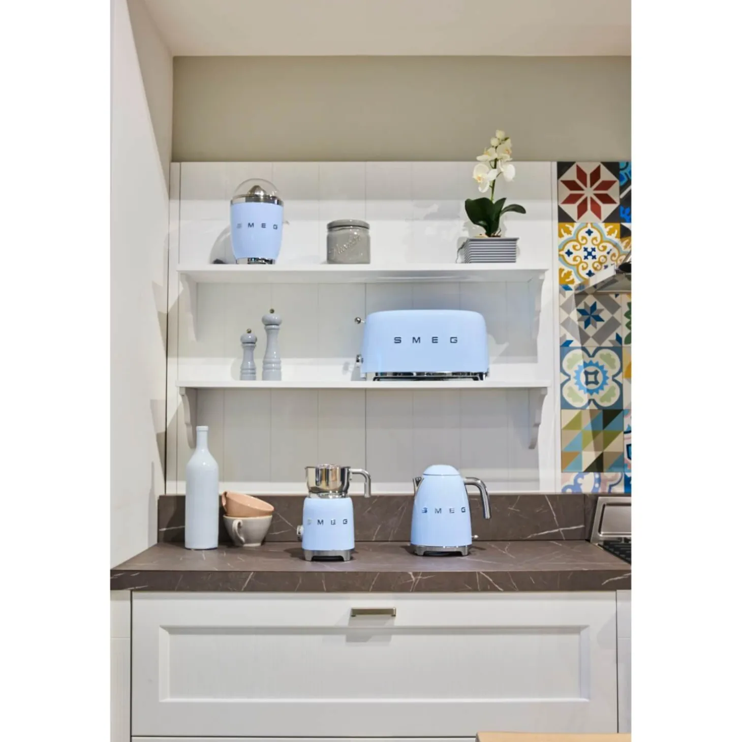 Smeg Jug Kettle & 4 Slice Toaster Set - Pastel Blue