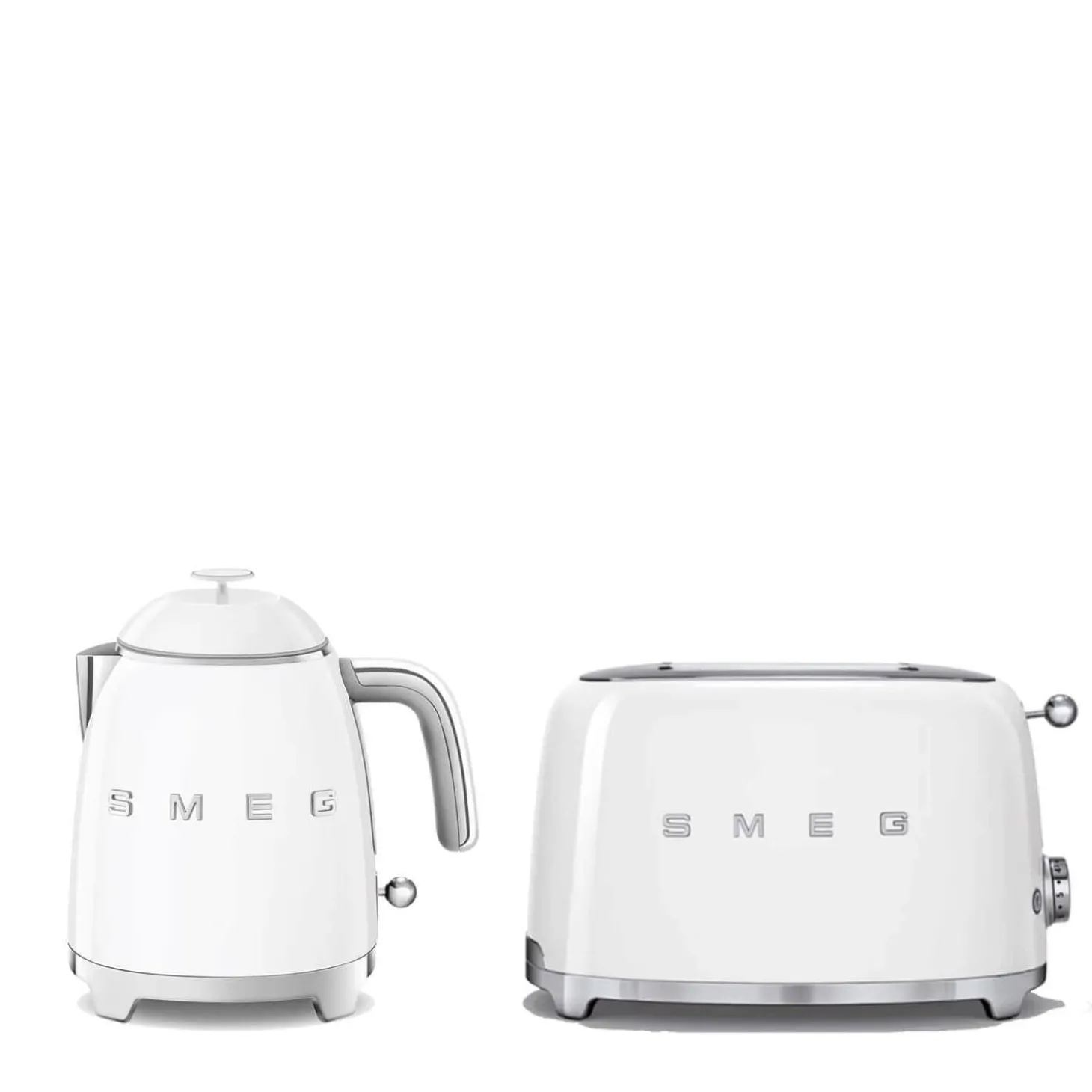 Smeg Mini Kettle & 2 Slice Toaster Set - White