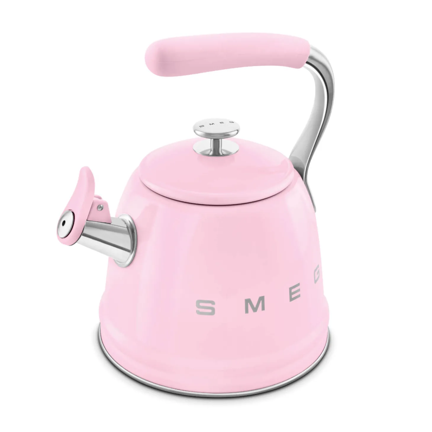Smeg 50's Retro Style WKF01 Whistling Stove Top Kettle - Pink