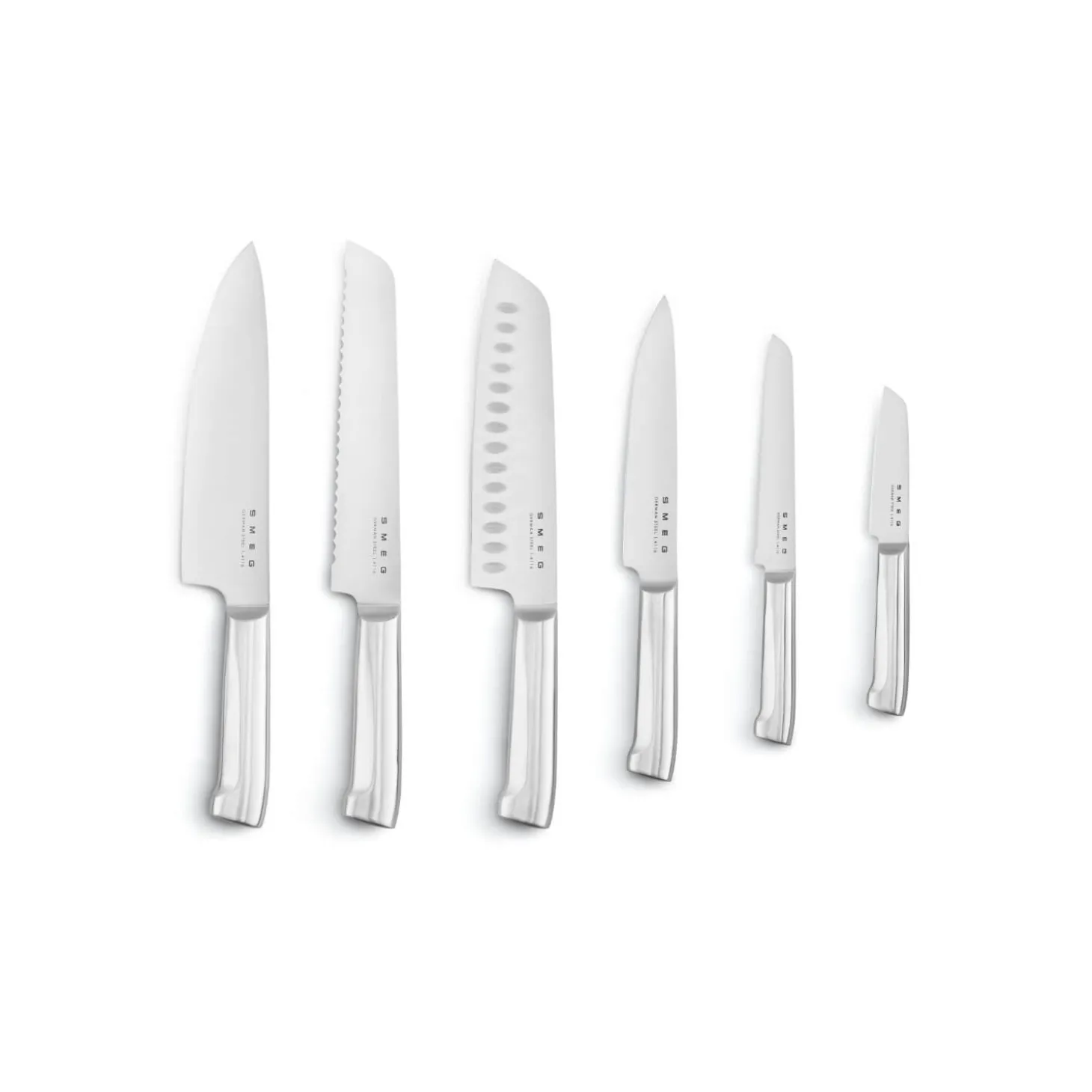 Smeg 50's Style Retro KBSF02 7-Piece Knife Block Set - Pastel Blue
