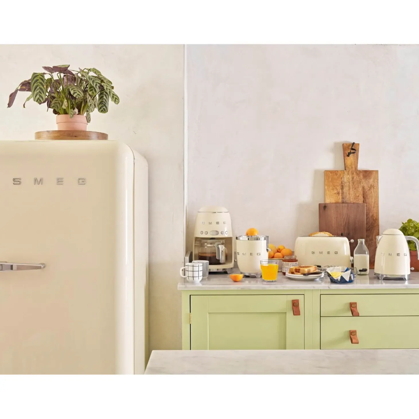 Smeg 50's Style Retro TSF03 4 Slice Toaster - Cream