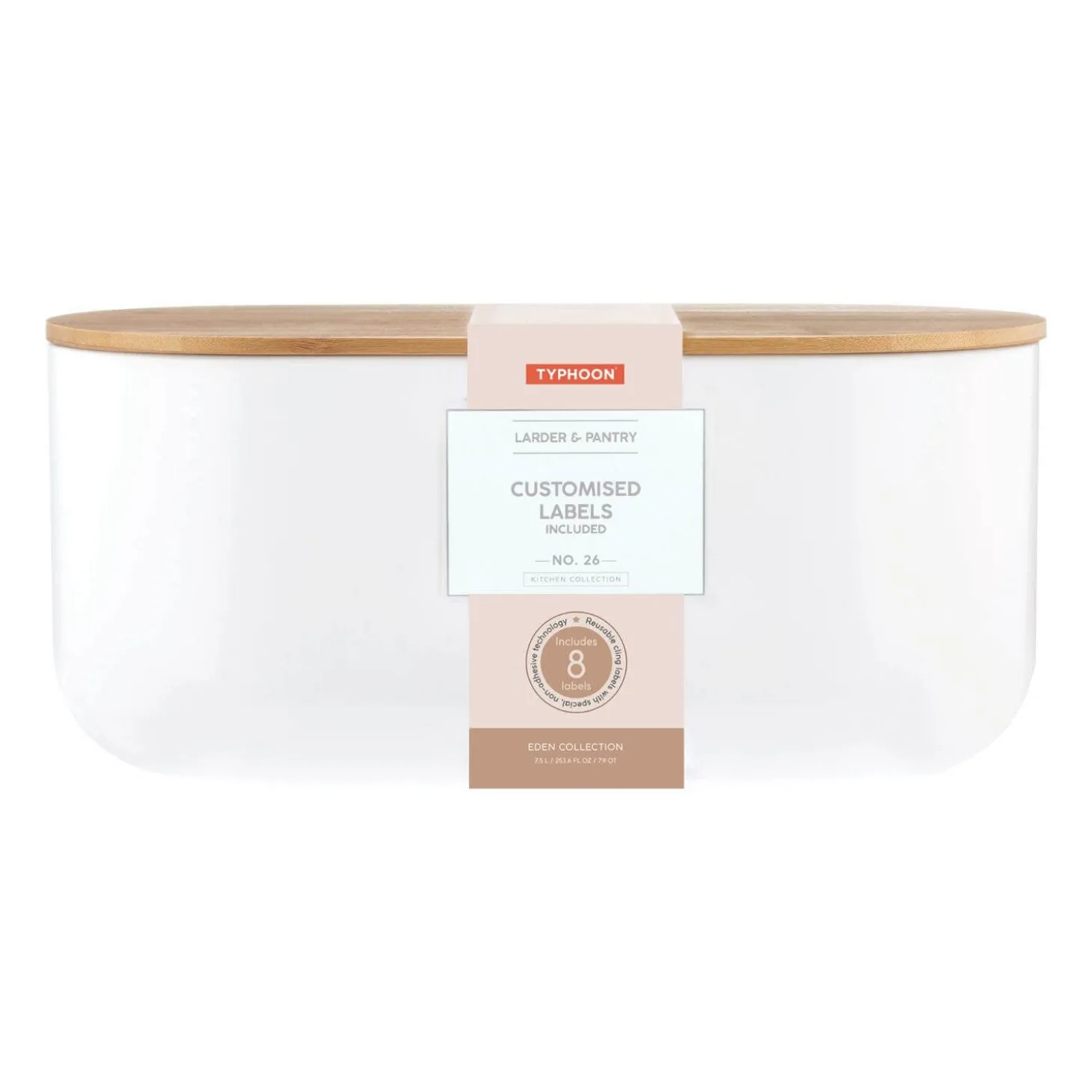 Typhoon Eden Carbon Steel Bread Storage Container - White
