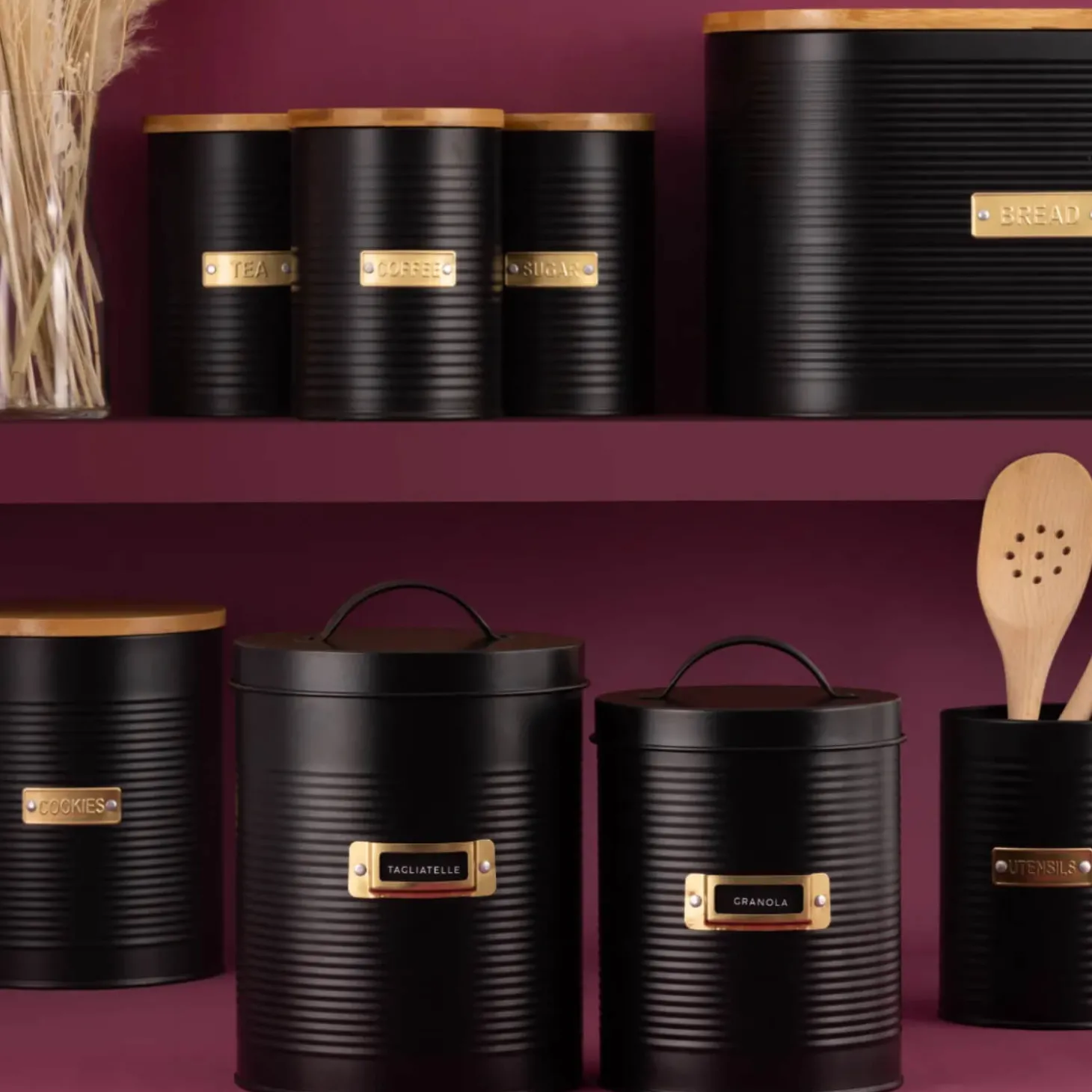 Typhoon 2-Piece Round Storage Canisters - Otto Black
