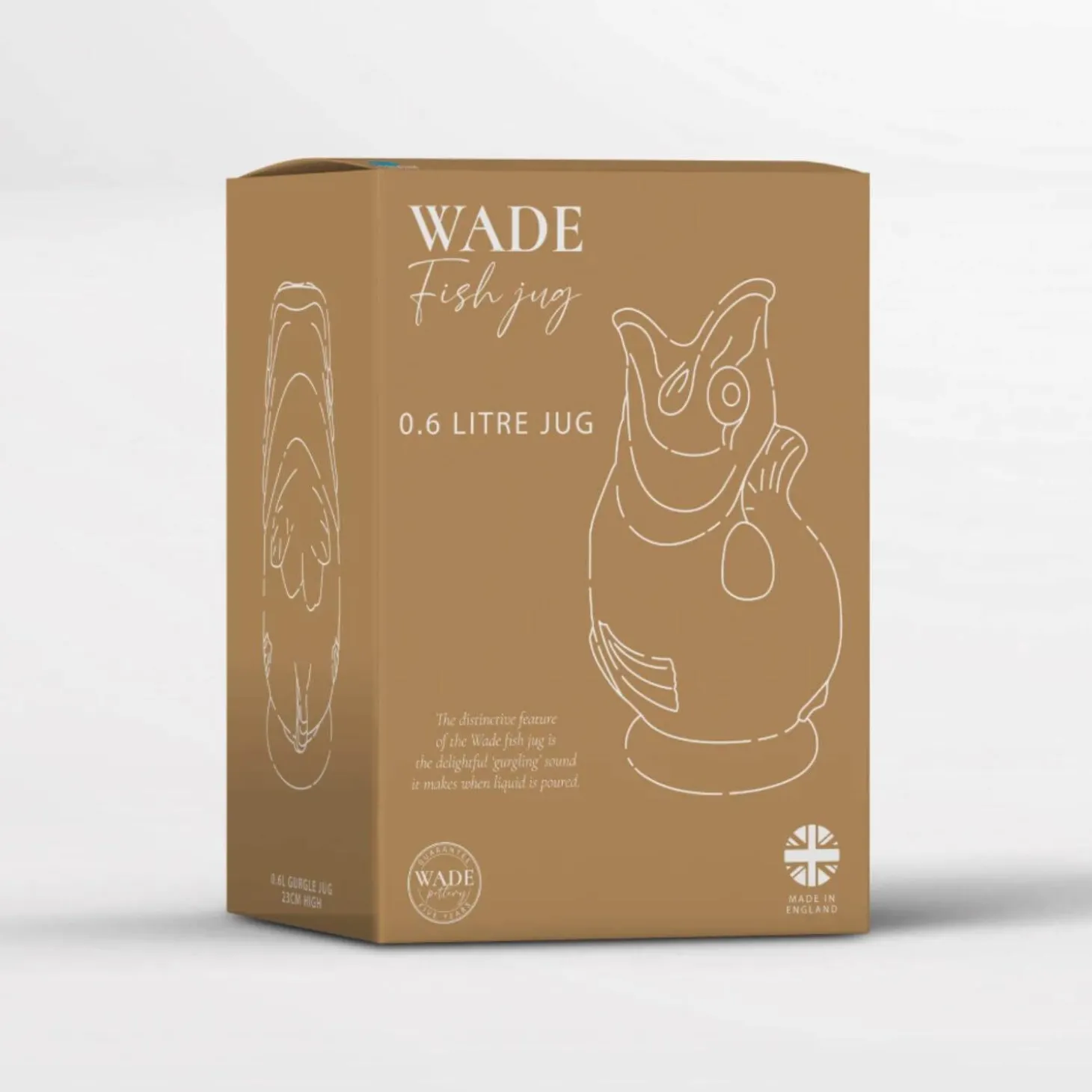 Wade Fish Earthenware 0.6 Litre Gluggle Jug - Agave