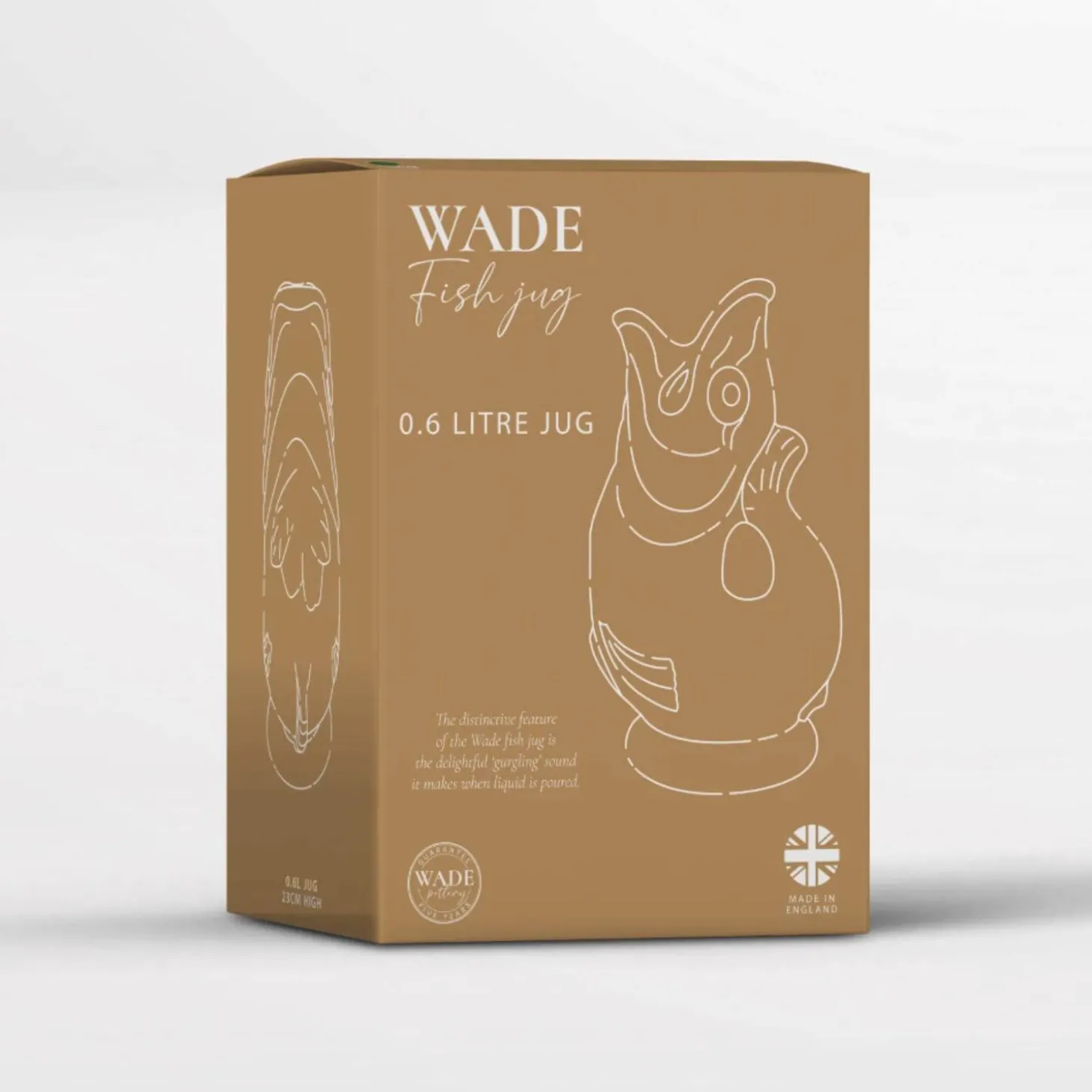 Wade Fish Earthenware 0.6 Litre Gluggle Jug - Forest Green