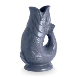 Wade Fish Earthenware 0.6 Litre Gluggle Jug - French Grey