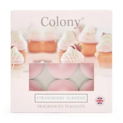 Wax Lyrical Colony Pack of 9 Scented Tealights - Strawberry Surprise