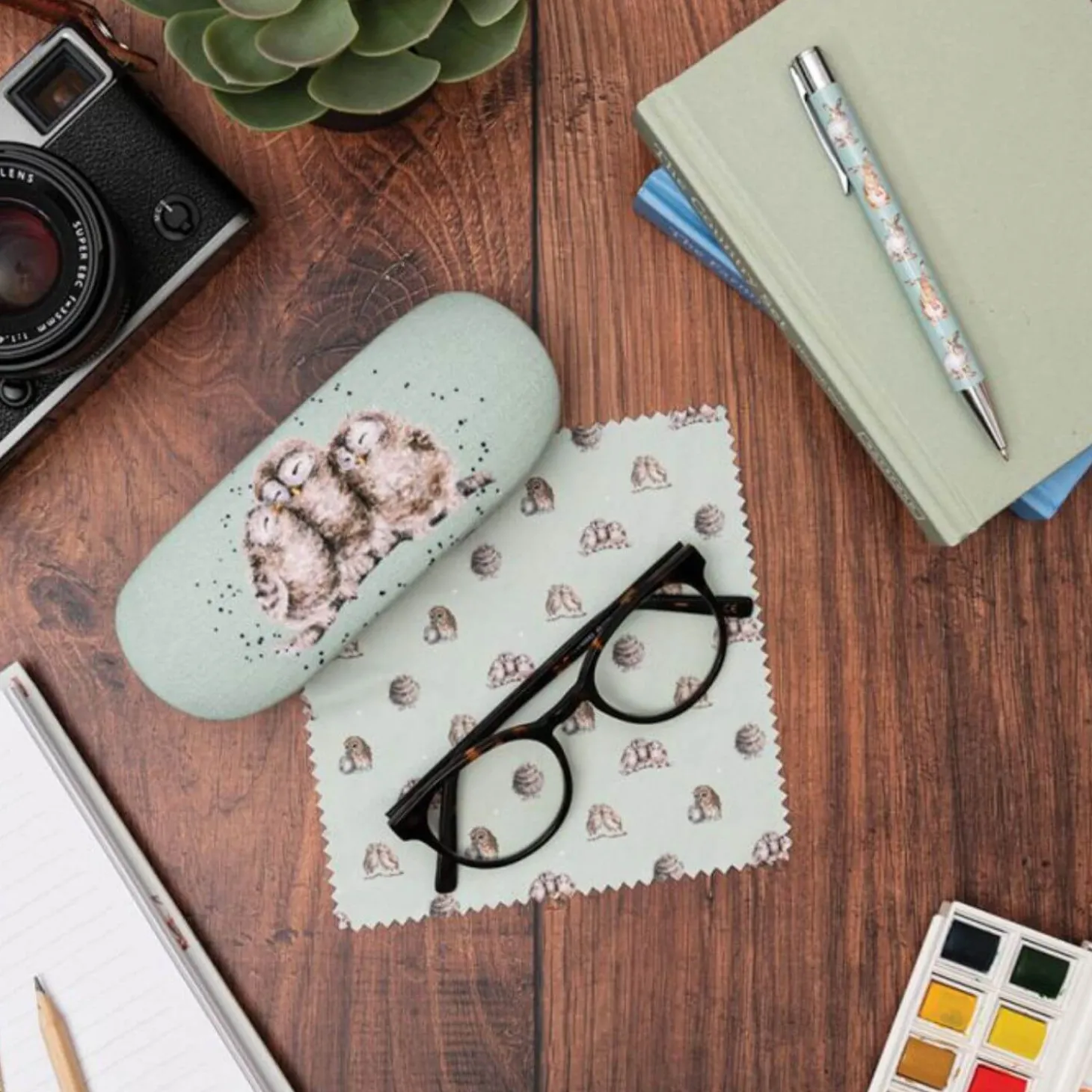 Wrendale Designs by Hannah Dale Glasses Case - Owlets - Owl