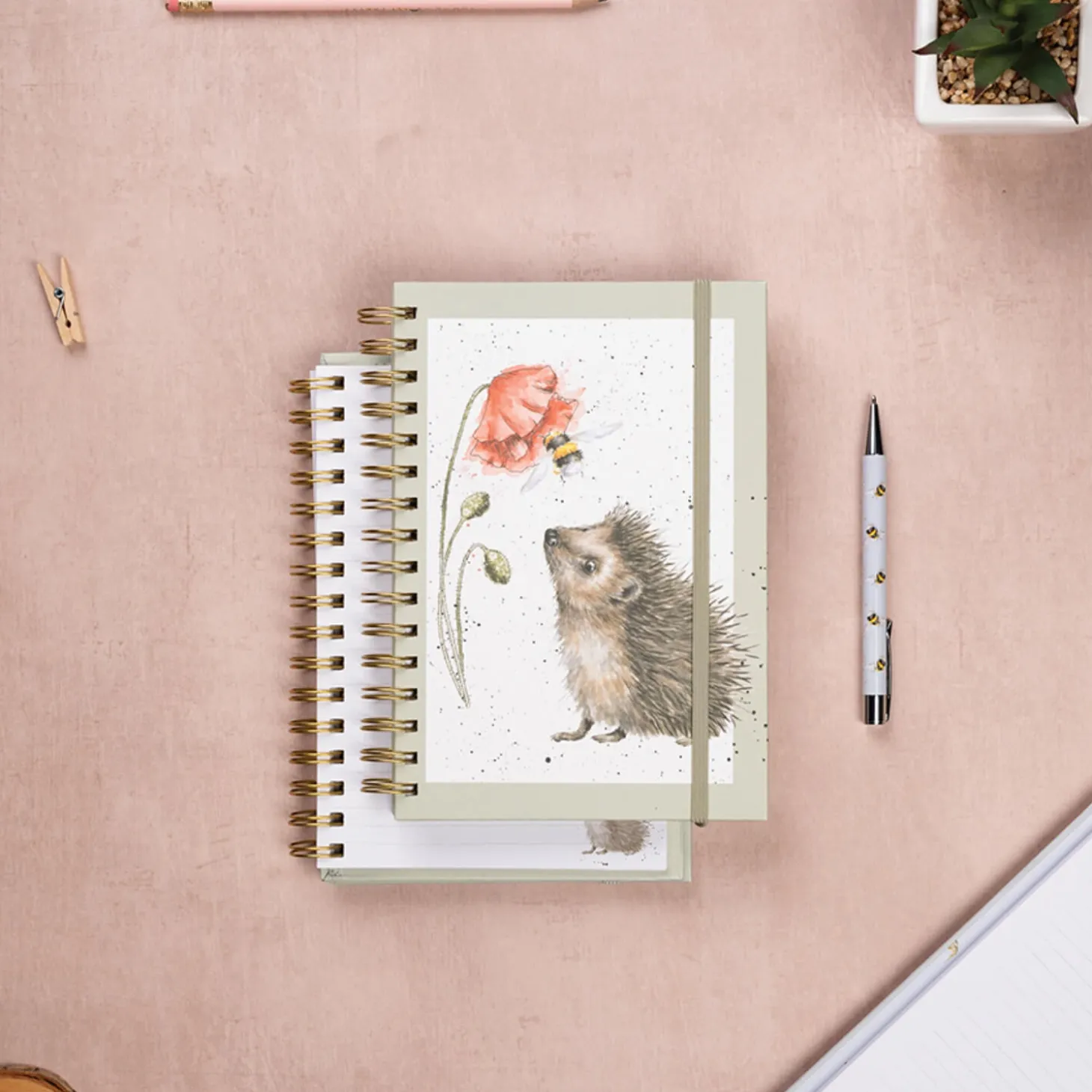 Wrendale Designs by Hannah Dale A5 Spiral Notebook - Busy As A Bee