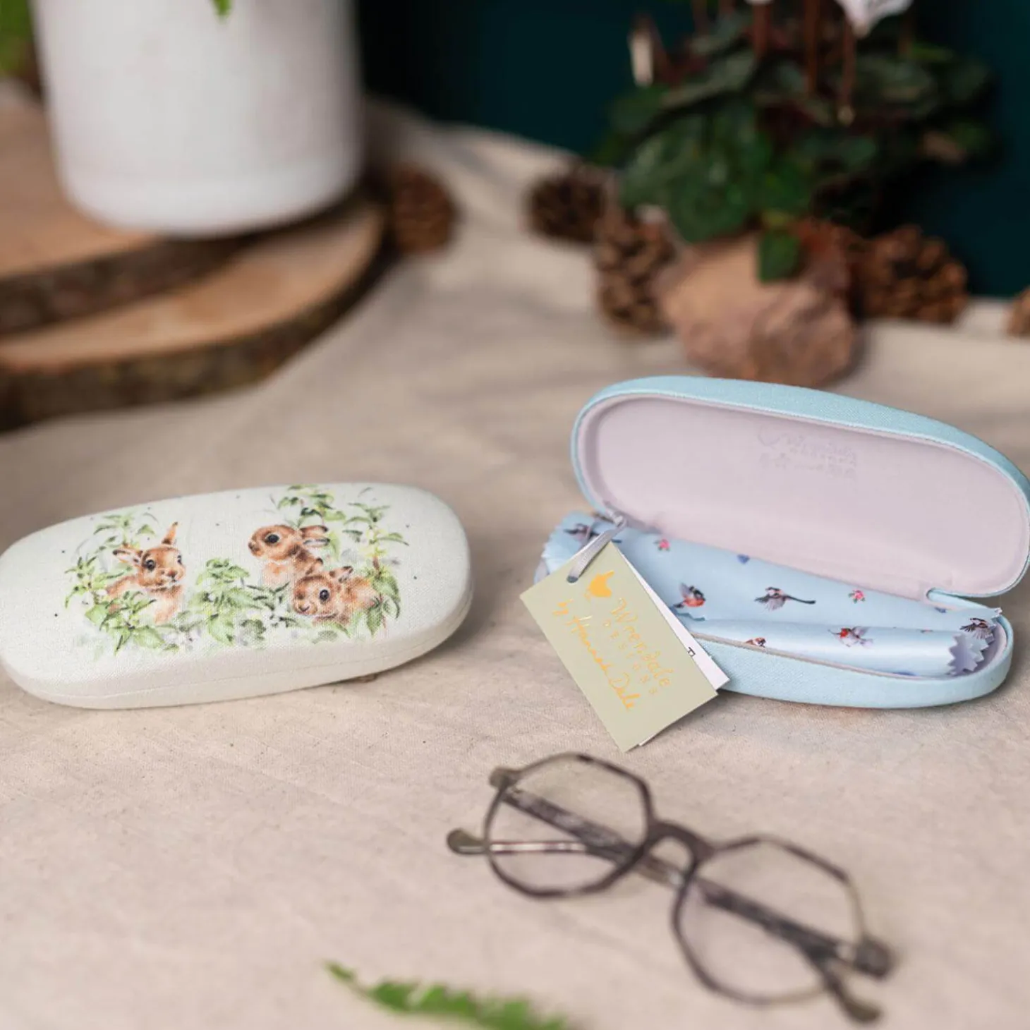 Wrendale Designs by Hannah Dale Glasses Case - Spring Hares - Hare