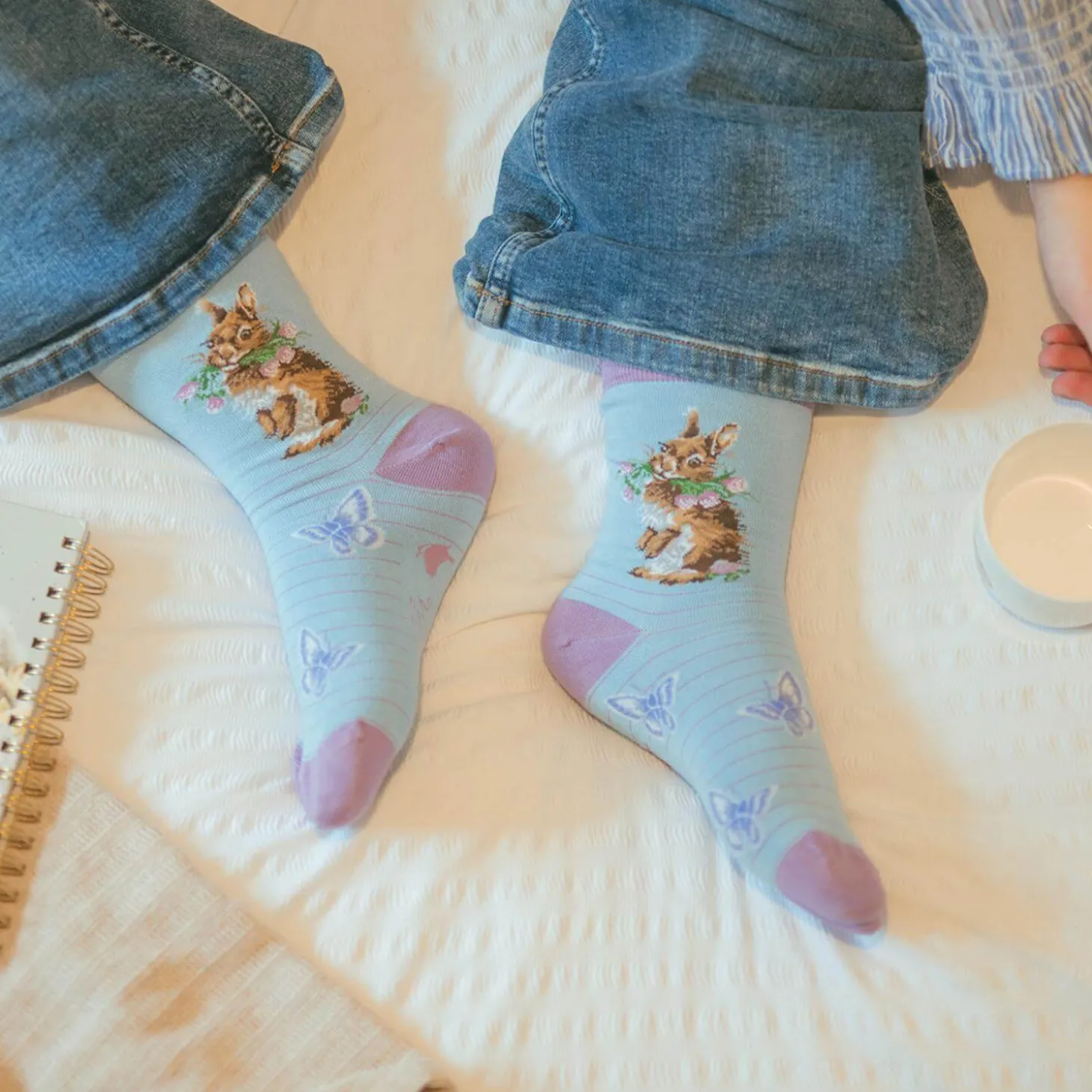 Wrendale Designs by Hannah Dale Ladies Bamboo Socks - Head Clover Heels - Rabbit