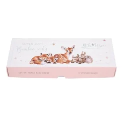 Wrendale Designs Little Wren Little Forest Woodland Animal Bamboo Baby Socks - 6-12 Months