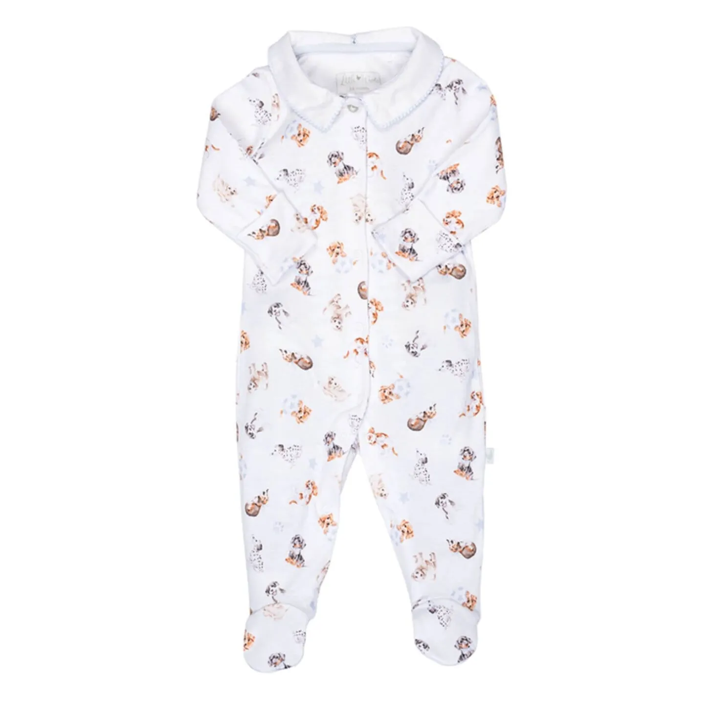 Wrendale Designs Little Wren Little Paws Printed Babygrow - 0-3 Months