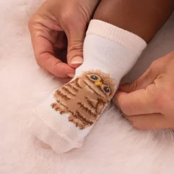 Wrendale Designs Little Wren Little Forest Woodland Animal Bamboo Baby Socks - 0-6 Months