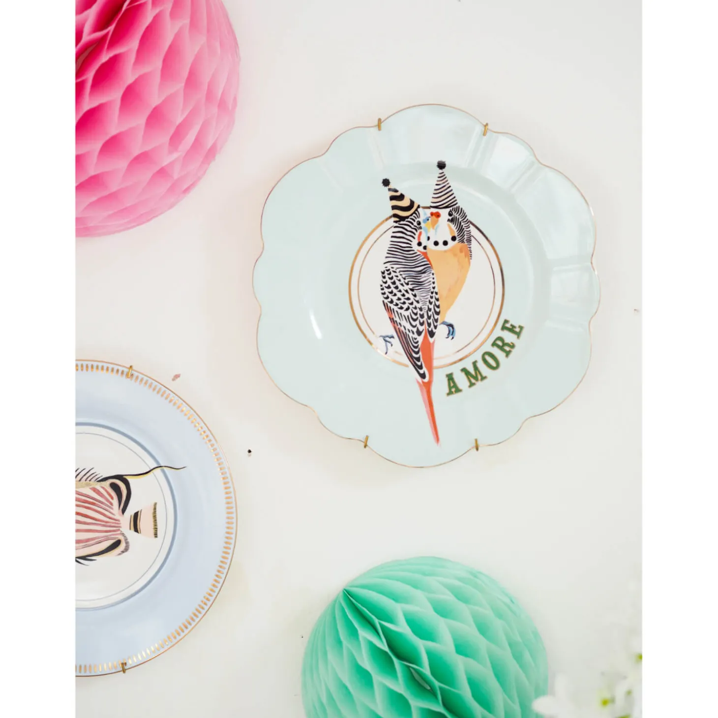 Yvonne Ellen 23cm Fine China Flower Plate - Parrots