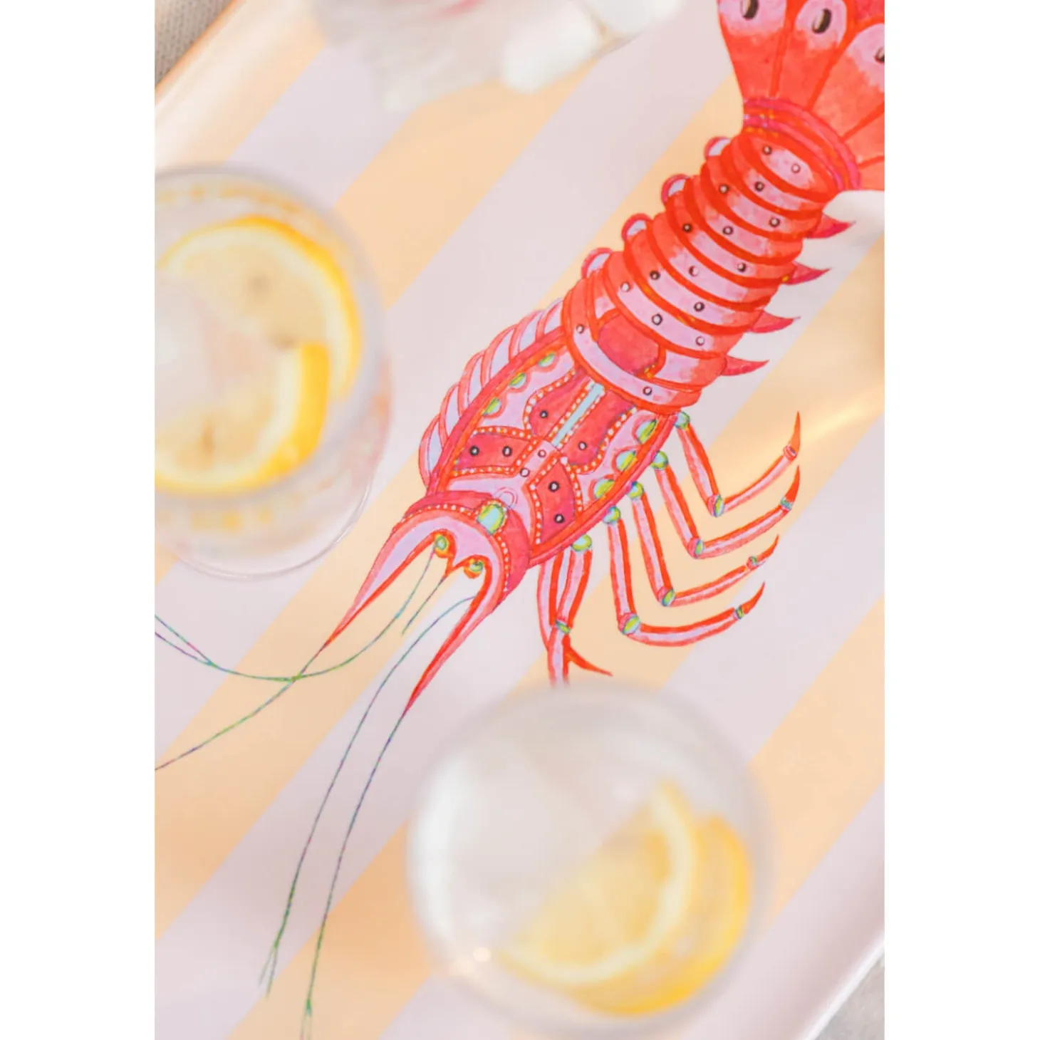 Yvonne Ellen Large Melamine Picnic Tray - Lobster
